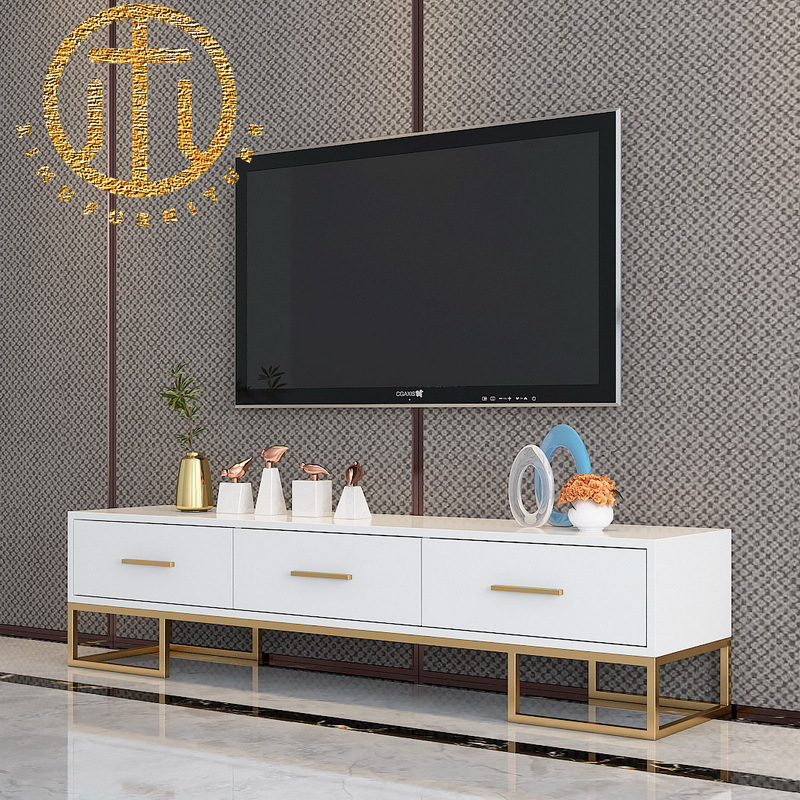 Modern Fabric Rectangular TV Cabinet Living Room