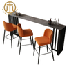 Modern Slate Black Rectangular Bar Table in Dining Room