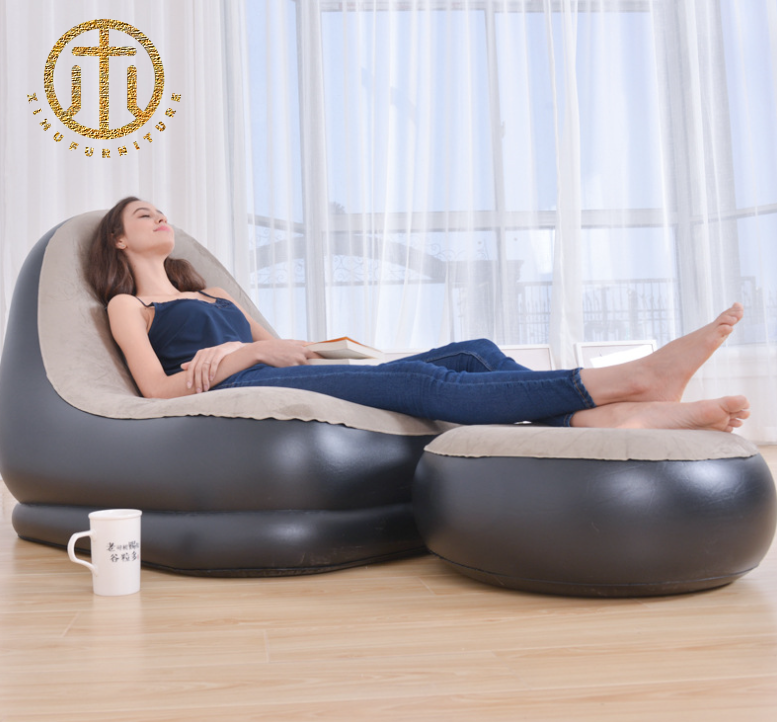 New Foldable And Inflatable Flocking Sofa Bed for Lazy People in Bedroom