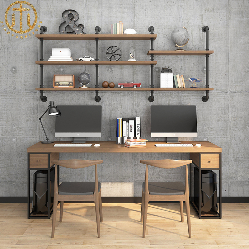 American Style Solid Wood Double Desktop Computer Desk