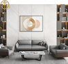 Italian Minimalist Living Room Office Reception Leather Sofa