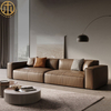 Italian Style Modern Minimalist Living Room Leather Sofa