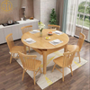 Nordic Full Rubber Wood Solid Wood Telescopic Folding Dining Table