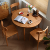 Nordic Home Small Family Extendable Cherry Wood Solid Wood Dining Table