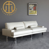 Italian Leather White Rectangular Sofa Bedroom