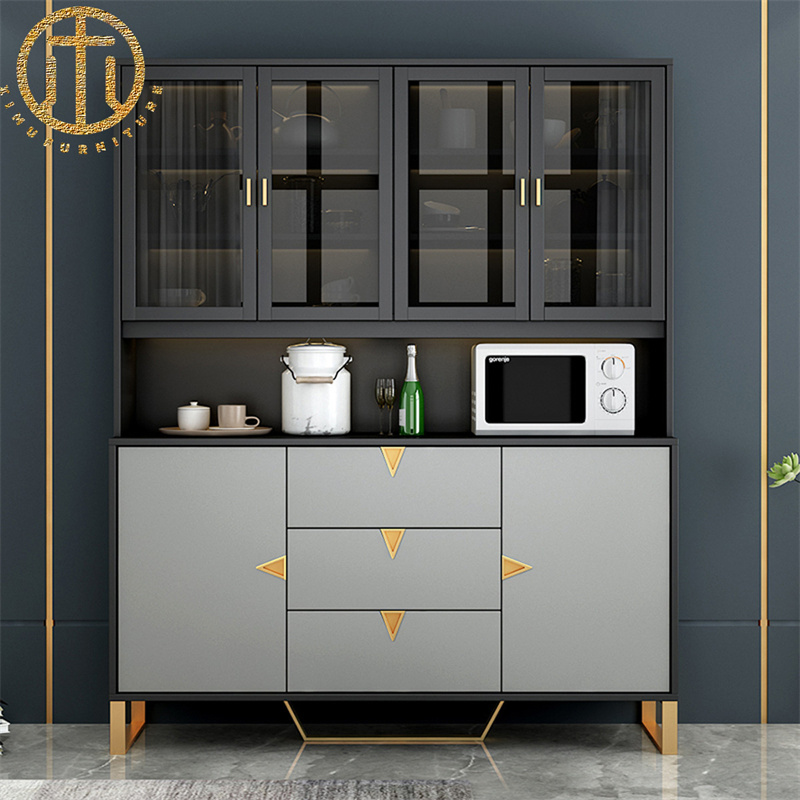 European Style Slate Grey Rectangular Cabinets in Dining Room