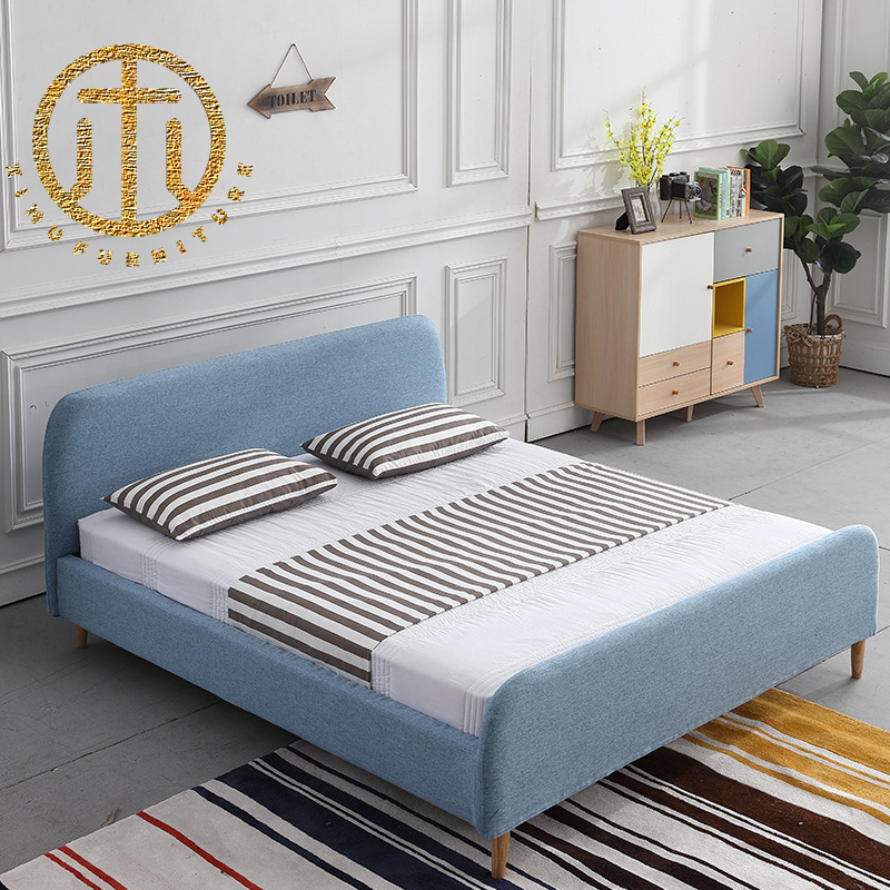 Italian Blue Rectangular Bed Bedroom