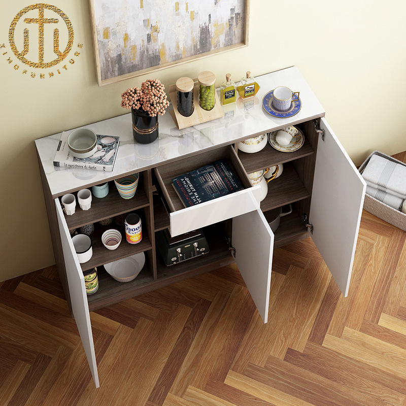 European Style Slate White Rectangular Cabinet in Dining Room