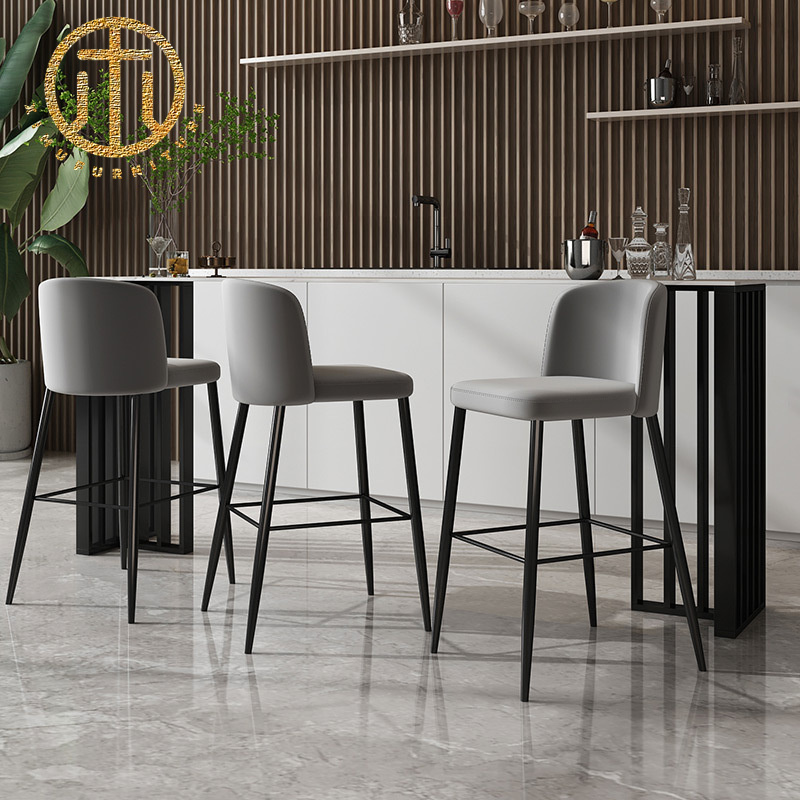 Modern Slate Black Rectangular Bar Table in Dining Room