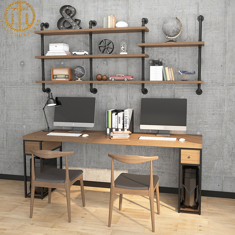 American Style Solid Wood Double Desktop Computer Desk