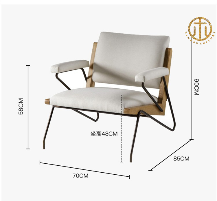 Italian Minimalist Bedroom Balcony Leisure Sofa Chair 