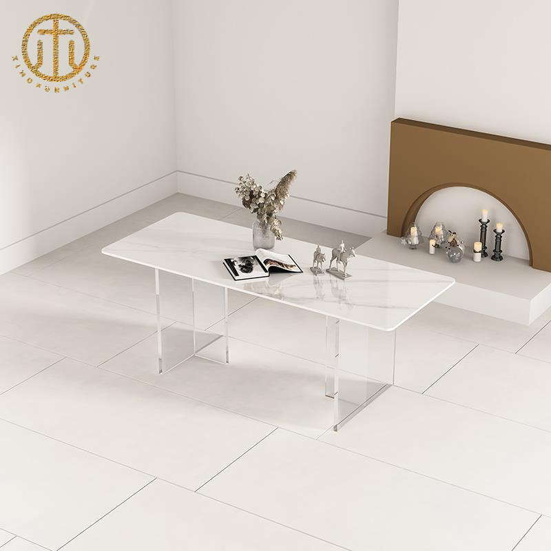 Light Luxury Suspended Creative Acrylic Slate Dining Table For Dining Room