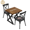 American Style Solid Wood Wrought Iron Western Restaurant Dining Table