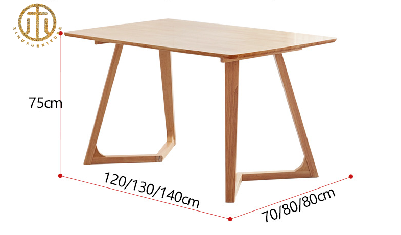 Nordic Simple Solid Wood V-foot Rectangular Table For Dining Room