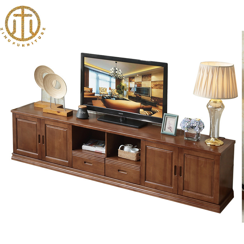 Modern Chinese Retro Solid Wood TV Cabinet For Living Room