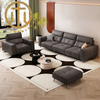 Modern Italian Leather Rectangular Sofa Living Room