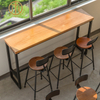 Industrial Style Wooden Brown Rectangular Bar Table in Living Room