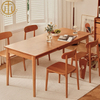 Nordic Cherry Solid Wood Telescopic Dining Table