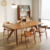 Nordic Simple Rectangular Ash Solid Wood Dining Table