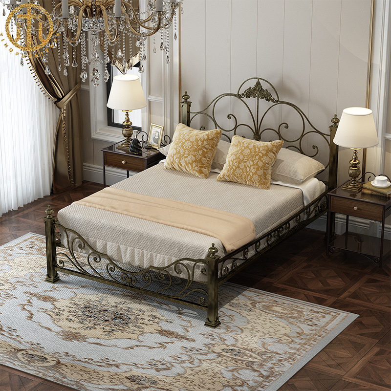 2023 Latest European Style Princess Retro Wrought Iron Bed