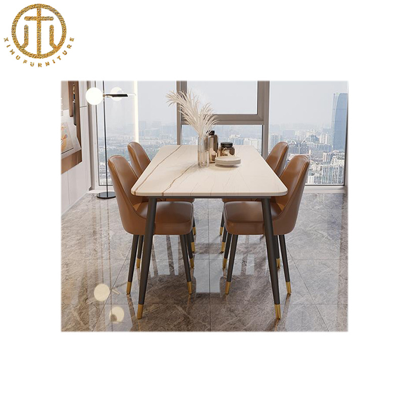 Italian Light Luxury Home Living Room Rectangular Slate Dining Table