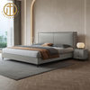 Italian Modern Light Luxury Simple Ins Leather Bed For Bedroom