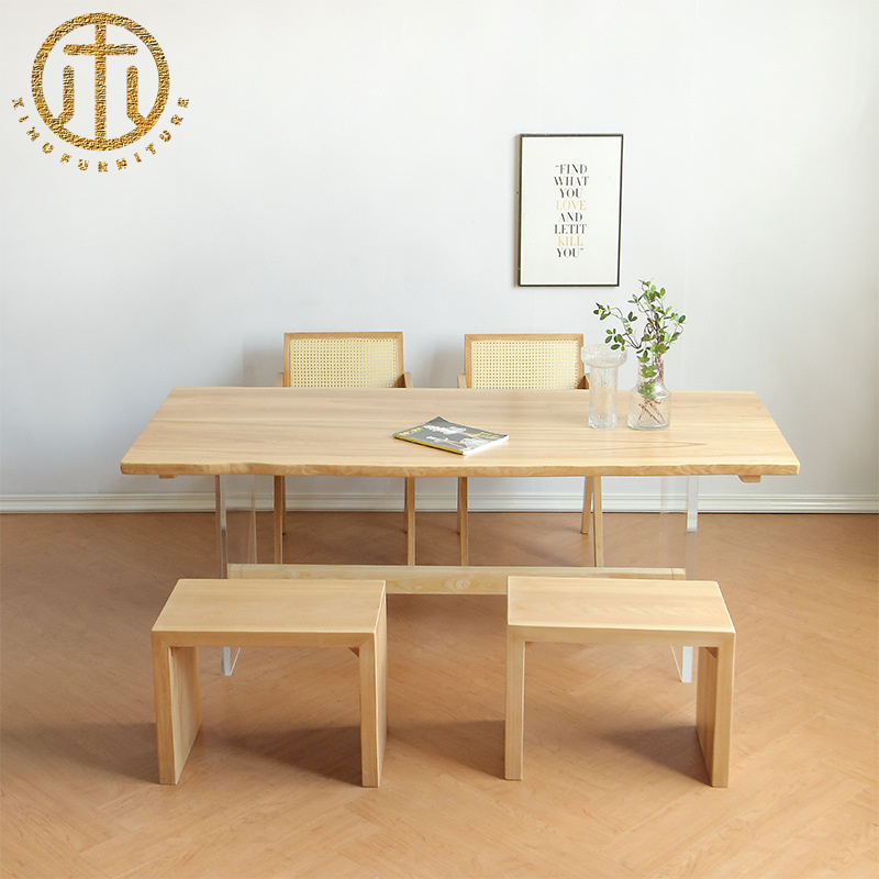 European Simple Acrylic Suspended Solid Wood Dining Table For Dining Room