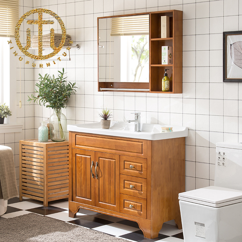 European New Zealand Pine High Quality Customizable Home Bathroom Cabinets