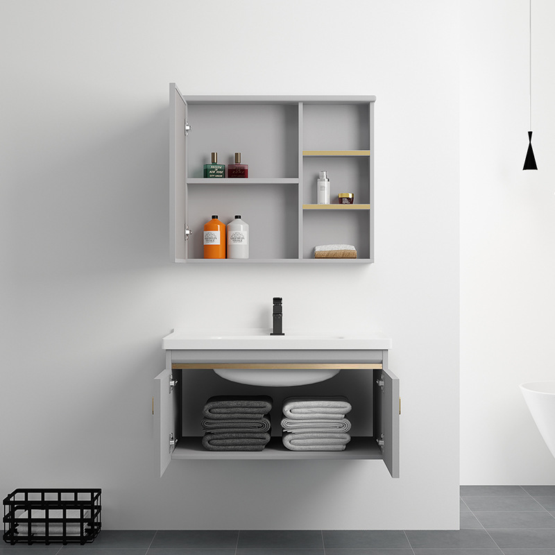 Nordic Slate Grey Square Bathroom Cabinet Bathroom