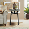 European Style Slate Grey Round Side Table in Living Room