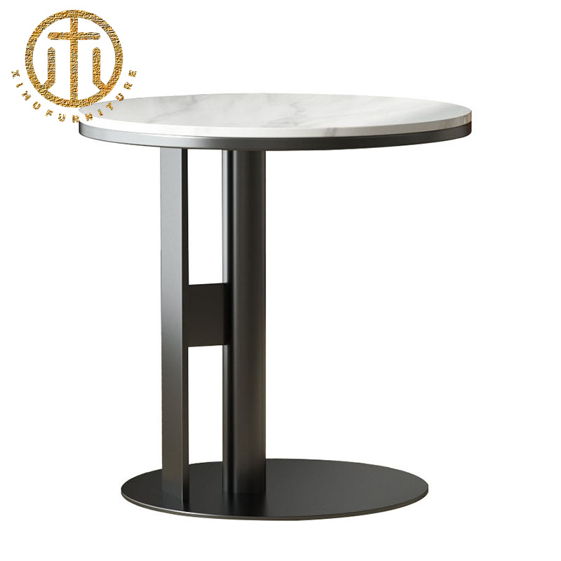 Modern Slate Grey Round Side Table in Living Room