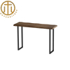 Retro Solid Wood Coffee Color Rectangular Bar Table in Living Room