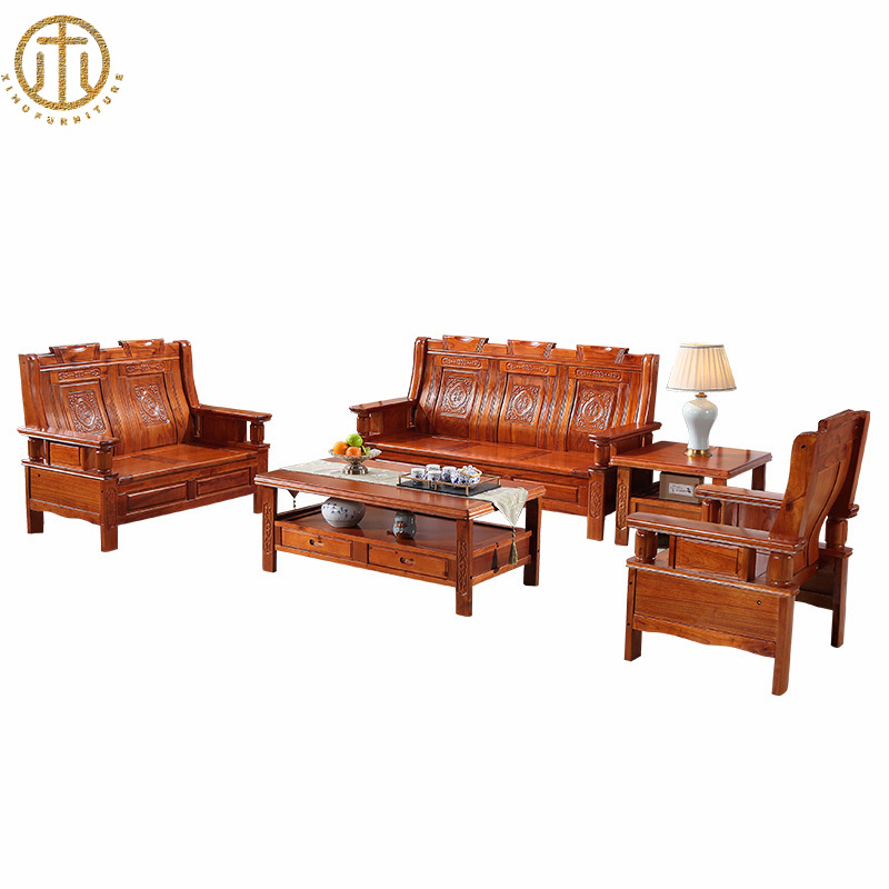 Chinese Style Antique Carved Solid Wood Sofa