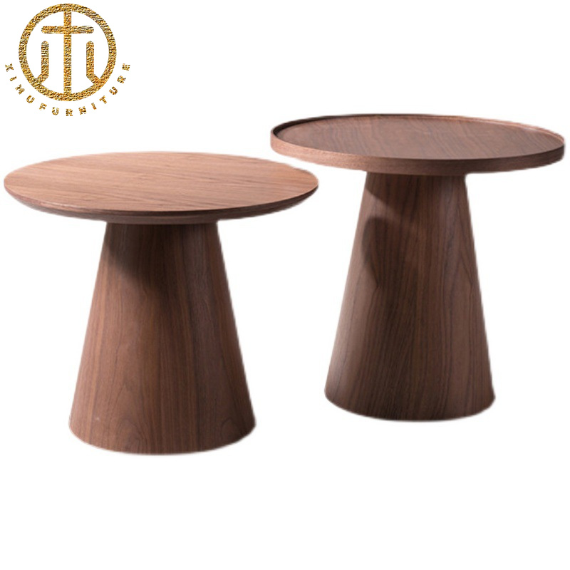 2023 Latest Creative Modern Minimalist Balcony Solid Wood Round Coffee Table