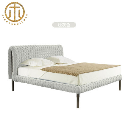 Italian Minimalist Freehand Space Fabric Bed For Bedroom