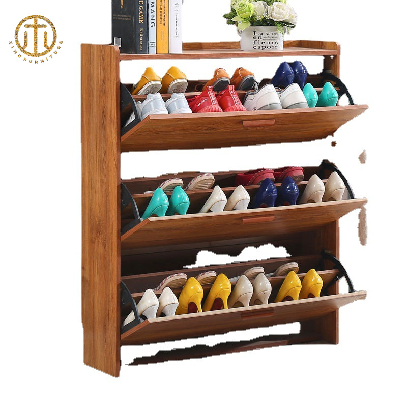 New Chinese Style Solid Wood Shoe Cabinet For Living Room