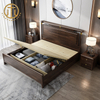 New Chinese Style Ebony Wood Solid Wood Wedding Bed