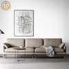 Italian Modern Minimalist Leather Sofa For Living Room