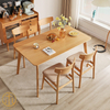 Modern Minimalist Home Dining Room Rectangular Beech Dining Table