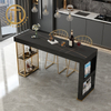 Light Luxury Slate White Rectangular Bar Table in Kitchen