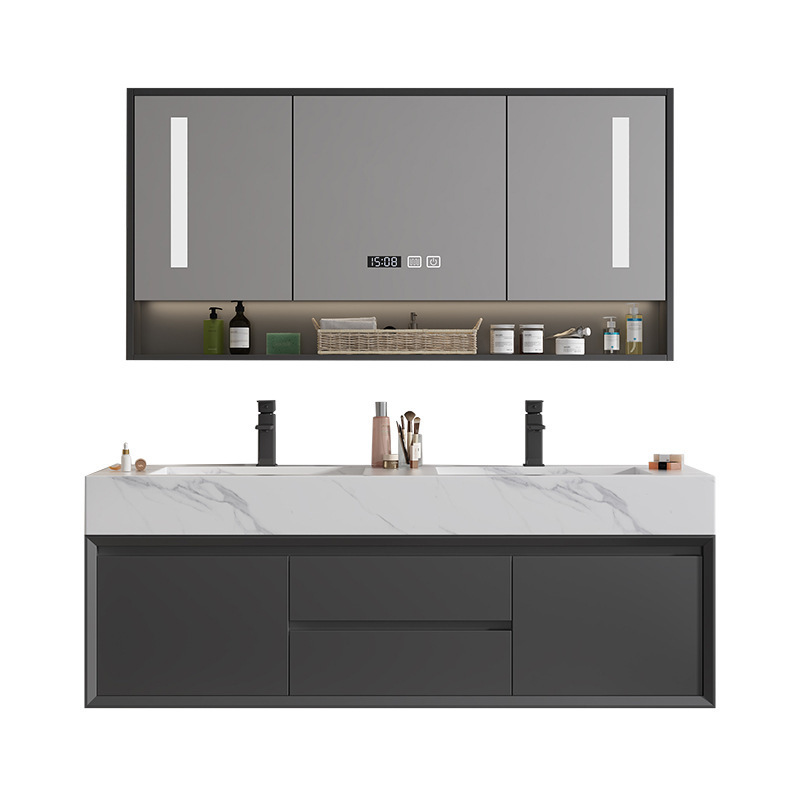 Modern Slate Multicolor Rectangular Bathroom Cabinet Bathroom