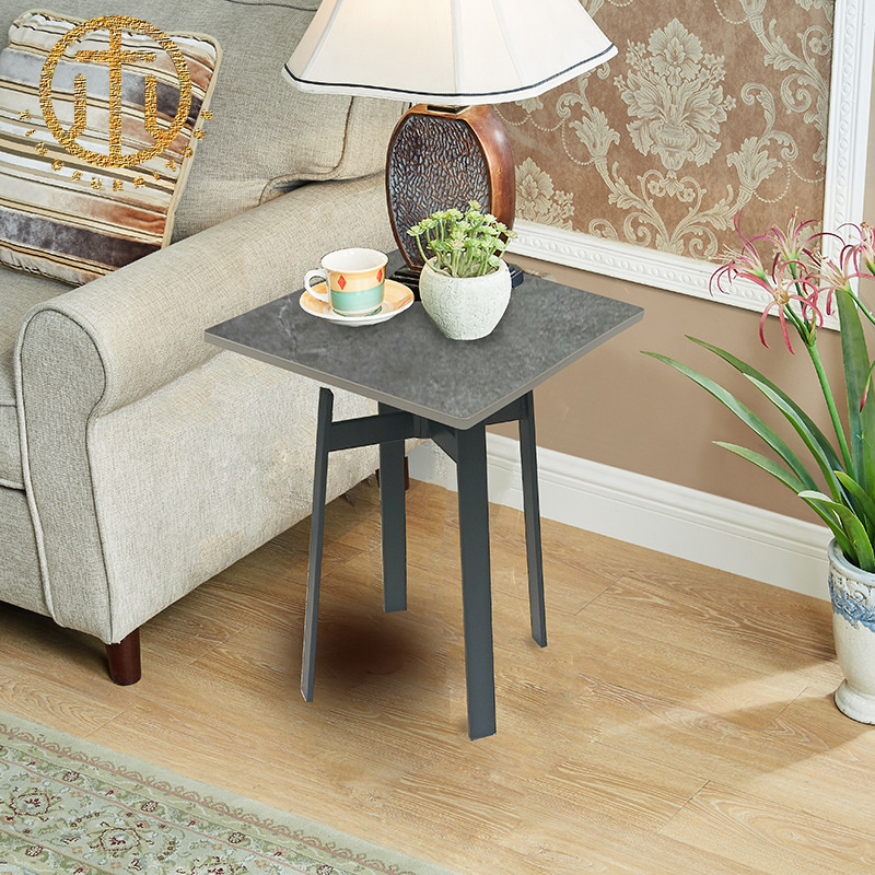 European Style Slate Grey Round Side Table in Living Room