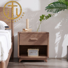 Modern Solid Wood Brown Rectangular Bedside Table Bathroom