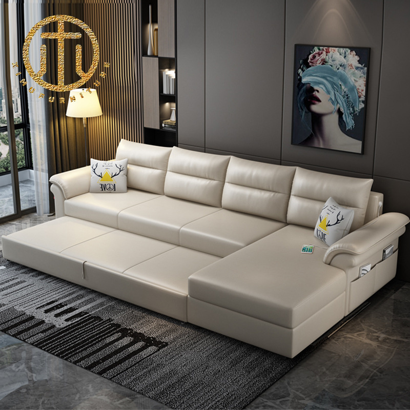 European Style Multifunctional Storable Folding Chaise Longue Sofa Bed