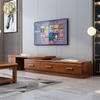 New Chinese Style Walnut Light Luxury Telescopic TV Cabinet