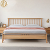 Nordic Simple Oak Solid Wood Windsor Bed For Bedroom