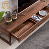 Nordic Simple Black Walnut Living Room All Solid Wood TV Cabinet