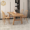 Japanese-style Simple Rectangular Log Solid Wood Dining Table For Dining Room