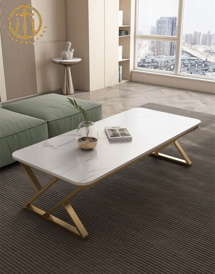 Italian Minimalist Small Apartment Rectangular Slate Tea Table For Living Room