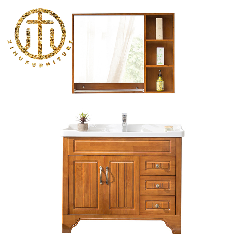 European New Zealand Pine High Quality Customizable Home Bathroom Cabinets